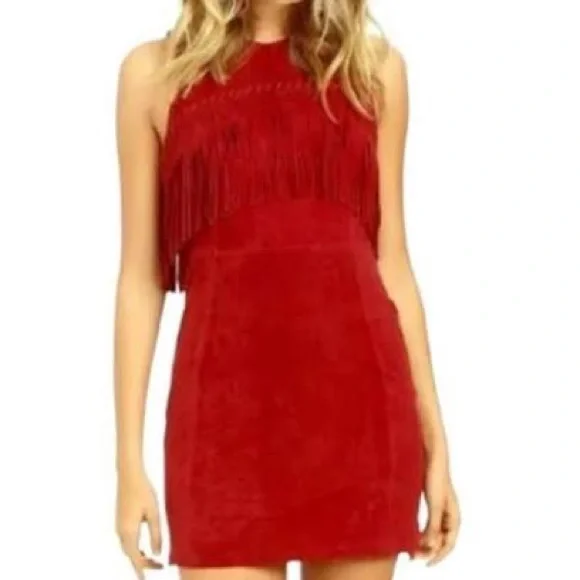 Rebecca Minkoff | Dresses | Rebecca Minkoff Red Suede Leather Minidress With Fringe Accent Size 6 | Poshmark Rebecca Minkoff | Dresses | Rebecca Minkoff Red Suede Leather Minidress With Fringe Accent Size 6 | Poshmark